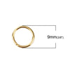 J072 - 100 pcs Gold Plated Open Jump Rings - 9mm - 18 Gauge (1mm Thick)