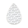 P878 - 10 pcs. Silver Faux Leather Dangle Charms Pendants - Teardrop Weave - 56mm (2.2") - Great for Light Earrings or Dangles! Double-Sided
