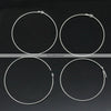 W021 - 100 pcs. Silver Plated EXTRA LARGE Unbent Wine Charm/Earwire Hoop Rings - 36mm (1.5 inch)- 21 Gauge