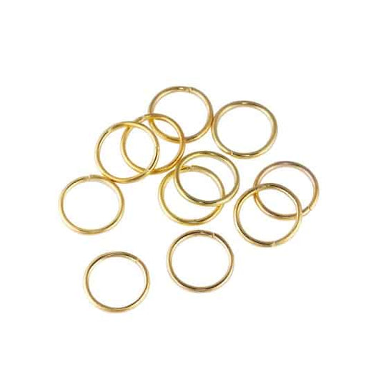 J709 - 100 pcs Gold Plated Open Jump Rings - 16mm - 15 Gauge (1.5mm Thick)
