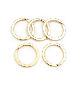 KR0001 - 10 pcs. Gold Plated Split Rings Key Rings - 32mm (1.25 inch)