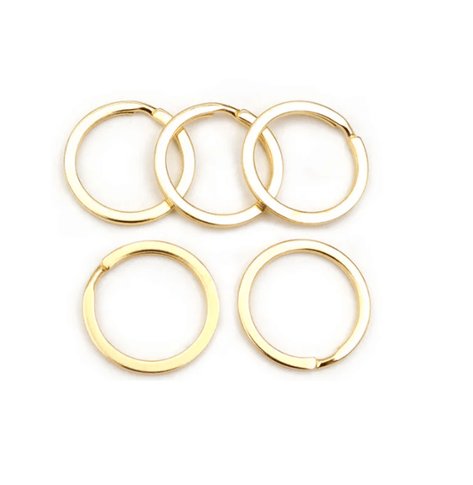 KR0001 - 10 pcs. Gold Plated Split Rings Key Rings - 32mm (1.25 inch)