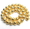 BD081 - 6mm Electroplated Natural Stone Lava Round Beads - Gold Plated - 15.35" strand - Hole Size: 1mm - Approx. 66 pieces per strand