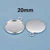 MP0043 - 5 pcs. 304 Stainless Steel Silver Plated Circle Round Bezel Pendant Tags Trays - 20mm Glue Pad Setting - Tarnish Resistant!