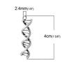 MP0047 - 10 pcs. Antique Silver Tone Science DNA Gene Helix Charms Pendants - 40mm x 10mm - 1.57 in x 0.39 in