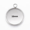 MP0049 - 10 pcs. 304 Stainless Steel Circle Round Bezel Pendant Tags Trays - Silver Tone - 16mm Glue Pad Setting - Tarnish Resistant!