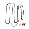 N221 - 12 pcs. Black Cable Chain Link Necklaces 24 3/8" - (3 x 2mm) - Lobster Clasps - Claw Clasps