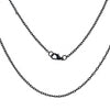 N221 - 12 pcs. Black Cable Chain Link Necklaces 24 3/8" - (3 x 2mm) - Lobster Clasps - Claw Clasps