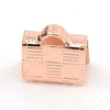 BA005 - 100 pcs. Rose Gold Plated Textured Ribbon Crimp End Caps - 10mm x 8mm - For 3/8" (10mm) Ribbons and Cords!
