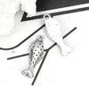 P819 - 10 pcs. Antique Silver Turkey Leg Charms Pendants - 25mm x 9mm