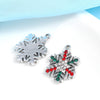 P902 - 5 pcs. Silver Tone Rhinestone Snowflake Charms Pendants - 24mm x 19mm - Christmas