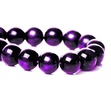 BD812 - 80 pcs Black and Purple Pearl Swirl Glass Round Loose Beads - 10mm - Hole Size: 1mm - 30.5" Strand