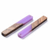 RC0035 - 4 pcs. Purple Resin and Wood Rectangle Flat Pendant - 52mm x 8mm - (2.05" x 0.32")