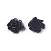 RC0044 - 100 pcs Resin Cabochons - 8mm - Rose Flower Design - Black - Fit on 6mm flat settings!