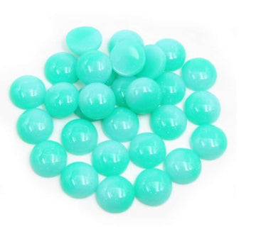 RC0066 - 10 pcs Druzy Resin Embellishment Cabochons - 12mm - Glitter Style - Aqua and Teal - Bi-Color