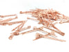 H021 - 50 pcs. Rose Gold Plated Bobby Pins - 8mm Glue Pad - Ripple Pattern - 52mm x 8mm (2" x 0.3")