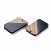 RW0020 - 4 pcs. Black Resin and Wood Rectangle Flat Pendant - 33mm x 21mm - (1.3" x 0.83") - Great for Earrings and Necklaces!
