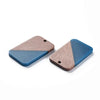RW0021 - 4 pcs. Blue Resin and Wood Rectangle Flat Pendant - 33mm x 21mm - (1.3" x 0.83") - Great for Earrings and Necklaces!