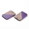RW0023 - 4 pcs. Purple Resin and Wood Rectangle Flat Pendant - 33mm x 21mm - (1.3" x 0.83") - Great for Earrings and Necklaces!