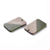 RW0024 - 4 pcs. Green Resin and Wood Rectangle Flat Pendant - 33mm x 21mm - (1.3" x 0.83") - Great for Earrings and Necklaces!