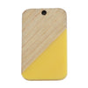 RW0030 - 4 pcs. Yellow Resin and Wood Rectangle Flat Pendant - 33mm x 21mm - (1.3" x 0.83") - Great for Earrings and Necklaces!