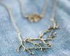 N038 - 1 pc. Antique Bronze Chain Link Necklace Antler - 52.5cm(20 5/8")