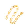 B003 - 10 pcs. Gold Plated Chain Link Bracelets with Lobster Clasps - 7 5/8 in (19.5 cm) - Style D - Claw Clasps
