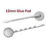 H028 - 10 pcs. - Silver Tone Hair Bobby Pins Cabochons Bezels - 61mm x 14mm (2.4" x  0.55") - 12mm Glue Pad