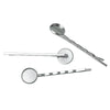 H028 - 10 pcs. - Silver Tone Hair Bobby Pins Cabochons Bezels - 61mm x 14mm (2.4" x  0.55") - 12mm Glue Pad