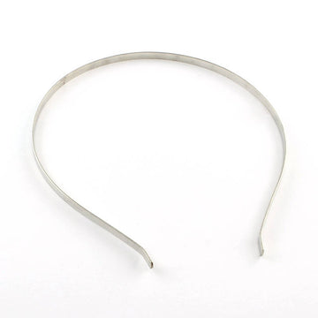 H034 - Thin - 10 pcs. - Silver Tone Platinum Iron Headbands - 6mm wide - 115mm diameter (4.53")