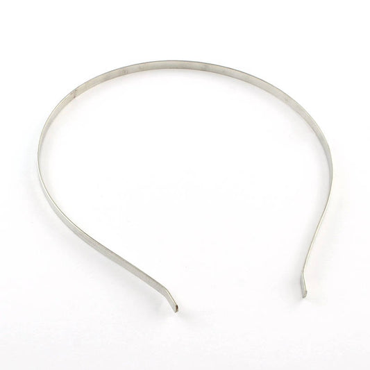 H034 - Thin - 10 pcs. - Silver Tone Platinum Iron Headbands - 6mm wide - 115mm diameter (4.53")