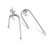 E886 - 10 pcs. 304 Stainless Steel Silver Tone U-Shaped Earring Posts Studs - 2 Holes - 36.5mm - 19mm - Hole: 1.3mm - Great for Earrings - Parallel