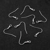E921- 50 pcs 304 Stainless Steel 925 Sterling Silver Plated Earring Hooks with Spring and Ball - 25mm x 20mm - Hole Size: 2.3mm - Parallel Loop