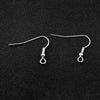 E921- 50 pcs 304 Stainless Steel 925 Sterling Silver Plated Earring Hooks with Spring and Ball - 25mm x 20mm - Hole Size: 2.3mm - Parallel Loop