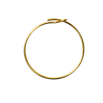 W011 - 50 pcs. Gold Plated Wine Charm Rings / Earwire Hoop - 25mm (1 inch) - Unbent