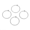 W039 - 10 pcs. 316L Surgical Stainless Steel Black Wine Charm / Earwire Hoop Rings - 25mm - 20 Gauge (0.8mm Thick) - Hypoallergenic!