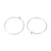 W040 - 10 pcs. 316L Surgical Stainless Steel Rainbow Wine Charm / Earwire Hoop Rings - 25mm - 20 Gauge (0.8mm Thick) - Hypoallergenic