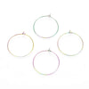 W040 - 10 pcs. 316L Surgical Stainless Steel Rainbow Wine Charm / Earwire Hoop Rings - 25mm - 20 Gauge (0.8mm Thick) - Hypoallergenic
