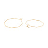 W041 - 10 pcs. 316 Surgical Stainless Steel Ion Gold Plated Wine Charm / Earwire Hoop Rings - 25mm - 21 Gauge (0.7mm Thick) - Hypoallergenic! Octagon