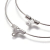W042 - 10 pcs. 304 Stainless Steel Wine Charm / Earwire Hoop Rings - 35mm - 21 Gauge (0.7mm Thick) - Tarnish Resistant!