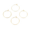 W043 - 10 pcs. 316L Surgical Stainless Steel Gold Plated Wine Charm / Earwire Hoop Rings - 20mm - 21 Gauge (0.7mm Thick) - Hypoallergenic! - Style A