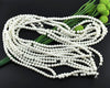 BD214 - 4mm White Glass Pearl Imitation Round Beads - 32 inch strand - Approx. 210 beads - Hole Size: 1mm