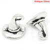 P178 - 10 pcs. Antique Silver Wizard Witch Hat Halloween Charms Pendants - 11mm x 11mm