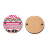 WP0014 - 10 pcs. Pink Boho Wood Circle Flat Connectors – 20mm x 2mm - Hole Size: 1.5mm