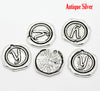 BD170 - 5 pcs. Antique Silver LARGE Letter "Y" Alphabet Letter - 18mm x 18mm - Wax Design