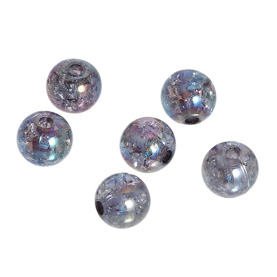 BD371 - 200 pcs Multicolor Crackle Bubble Gum Ball Beads, Acrylic, 8mm ...