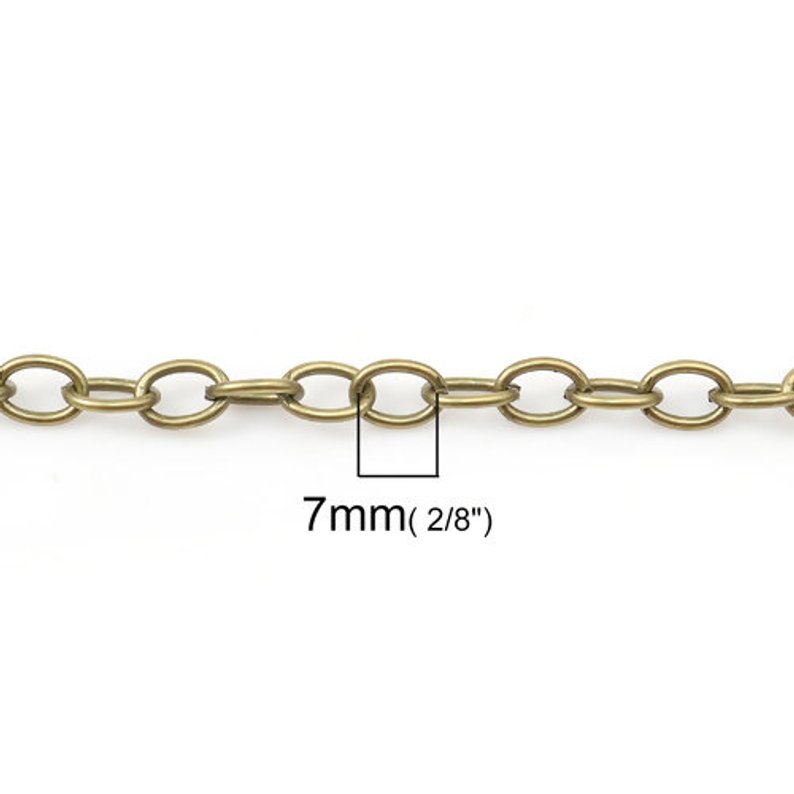 N103 - 10M (32.8 Ft) - Antique Bronze Oval Iron Cable Chain Link ...