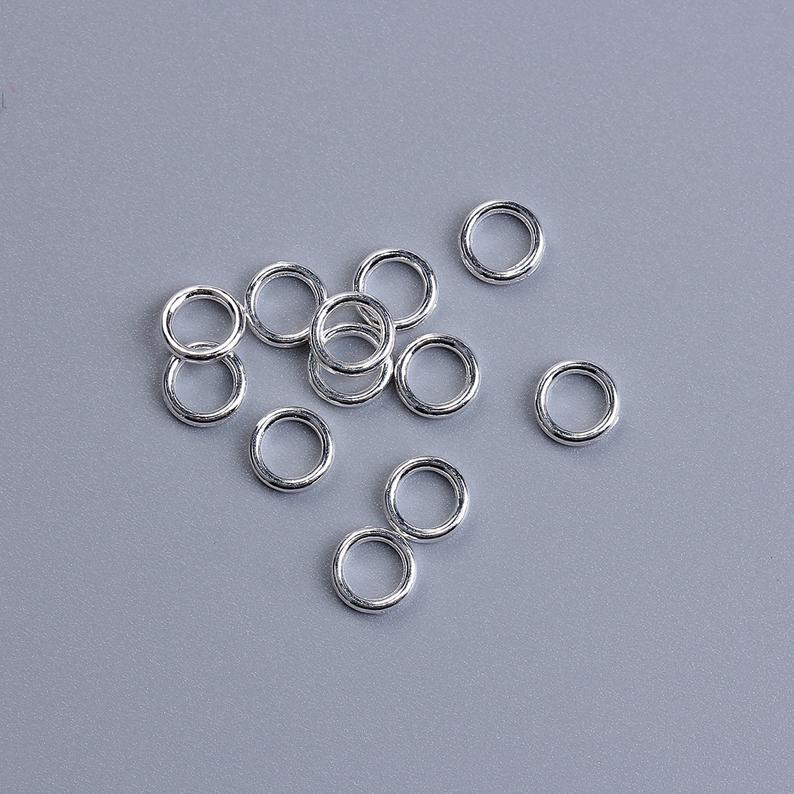 J293 - 100 pcs Silver Plated Soldered Closed Jump Rings - 6mm - 17 ...